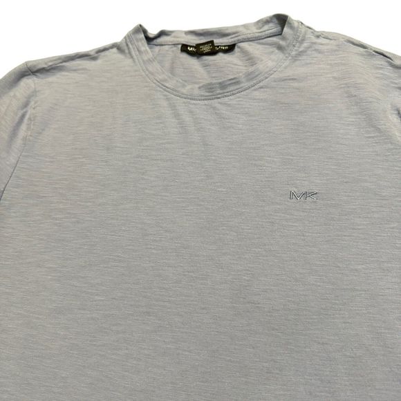 Michael Kors Shirt Medium Purple Embroidered Logo Short Sleeve Mens - Picture 5 of 8